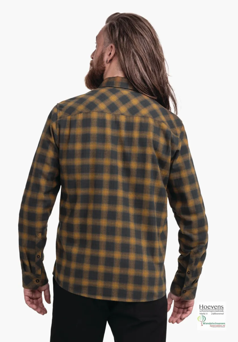 schoffel-24224-4745-oker-geruit-4 Schoffel Schoffel Urban Shirt Kleion Men 24224 4745 Oker geruit