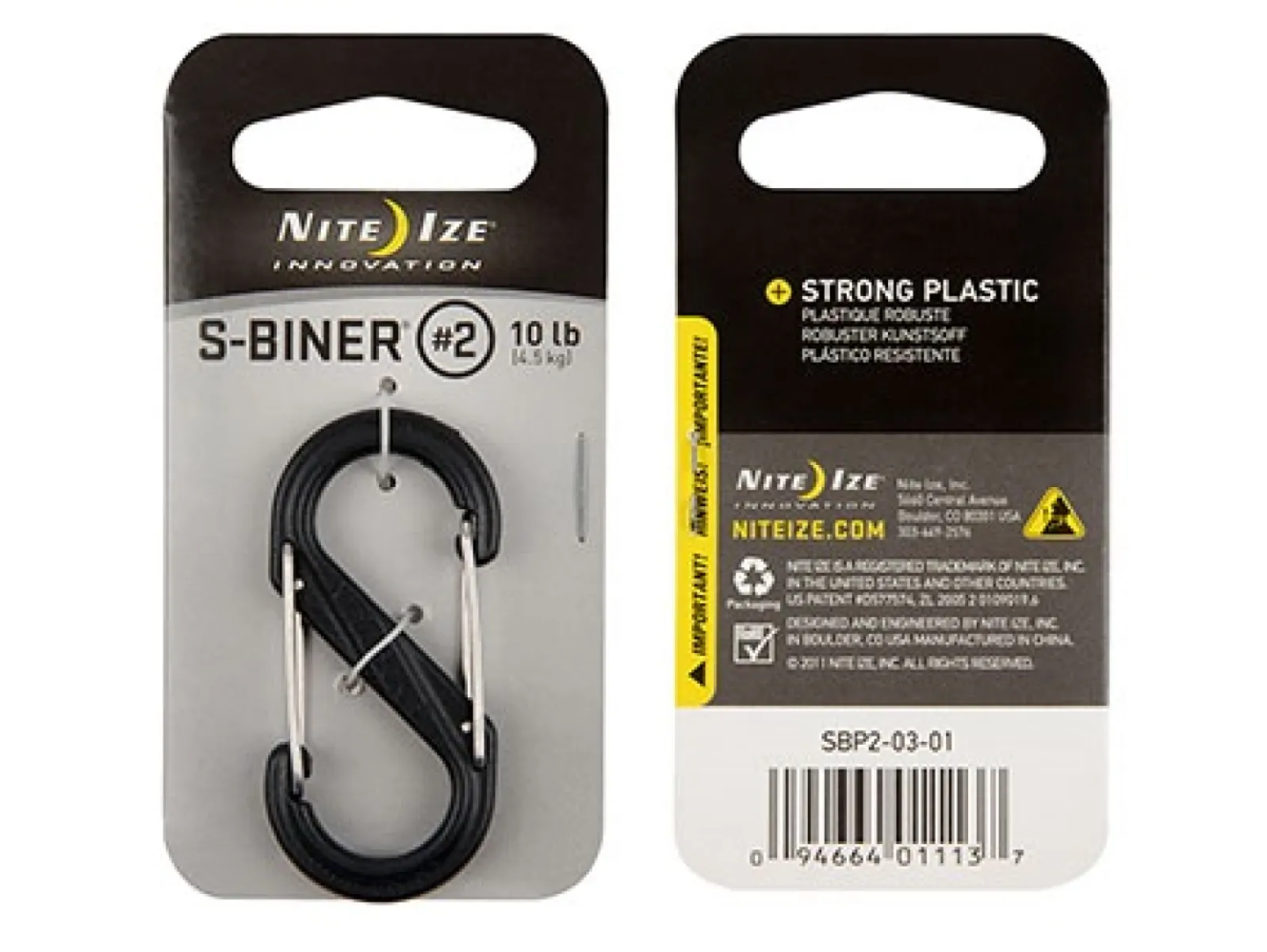 Nite Ize Nite Ize S-Biner #2 - Karabijnhaak Kunststof SBP2-03 Zwart